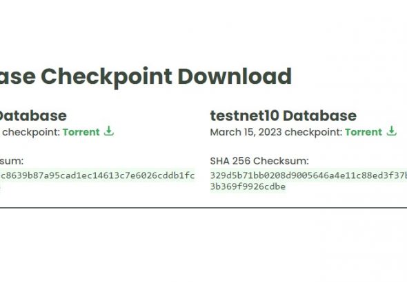 Database Checkpoint Download